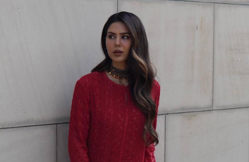 Sonam Bajwa looks incredibly stunning in a red saree on her Instagram post.
